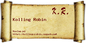 Kolling Robin névjegykártya